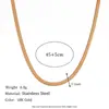 Europa e Estados Unidos transfronteiriços DIY corrente de lâmina de 3mm de largura que combina com tudo pulseira colar de corrente banhada a ouro de aço inoxidável feminino acessórios de joalheria