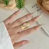Anillo de Acero Inoxidable Retro Francés con Piedra Natural, Joyería de Moda y de Alta Gama, Diseño de Nicho, Anillo de Acero de Titanio, Anillo para el Dedo Índice