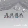 Fiesta de Enamorados "Cabeza de Cereza" Diamante Brillante Hueso de Oreja de Cereza Uña de Hueso Tornillo de Acero de Titanio Dulce y Versátil Clavo de Cartílago para Mujeres