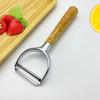 Pelador Multifuncional de Aleación de Zinc con Mango de Roble, Cuchillo Pelador, Raspador, Pelador de Frutas y Verduras, Pelador de Melón al por Mayor