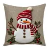 Funda de Almohada Estampada Navideña Funda de Almohada Temática Navideña Funda de Cojín Estampada con Renos Navideños y Muñeco de Nieve para Ambiente de Sala de Estar