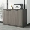Gabinete bajo de oficina simple con puertas, archivador de piso, gabinete para impresora, gabinete lateral de mampara de oficina