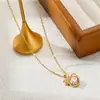 Comercio exterior transfronterizo simple moda titanio acero collar mujeres no se desvanece lujo todo combina personalidad estilo coreano cadena clavícula joyería