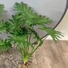 Fabricante de Plantas Verdes Simuladas con 7 Hojas de Tortuga Grandes de Tacto Goma, Hojas de Pluma de Primavera, Plantas Verdes para Jardín de Paisaje de Selva Tropical al por Mayor