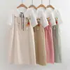 25027 Traje de Vestido Corazón Strb Verano 2025 Nuevo Dulce Vestido Camisa con Cuello de Muñeca Japonés