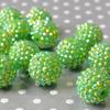 10-22MM Resina Bola de Diamante Verde Claro AB Colorido Bola de Diamante Contas Chunky Contas DIY Diamante Contas Grandes