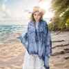 Bufanda Retro Estilo Étnico Primavera y Verano Versátil Delgada de Seda Bufanda Multifuncional de Viaje Protector Solar Chal Distintivo Toalla de Playa