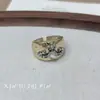 Anel Flor de Íris com Diamante Iridescente Dourado Estilo Vintage com Design Único, Simples e Elegante, Versátil para Empilhar, Adequado para o Dedo Indicador