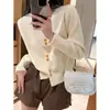 Cárdigan de Encaje Tejido Estilo Pequeño Fragante Estilo Occidental para Mujer Primavera y Otoño Nuevo Diseño Moda Corto Suave Sedoso Chaqueta Suéter Tendencia