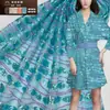 Tela de Bordado Jiaxin Bordado Geométrico Europeo y Americano con Lentejuelas, Tela con Lentejuelas y Perlas, Tela Bordada, Tela de Moda