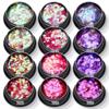 Lentejuelas para Uñas con Forma de Corazón de Melocotón Corazón de Amor Ultra Delgadas Parche con Forma de Corazón Destellante Pegatinas para Uñas con Forma de Corazón Destellante Polvo que Brilla