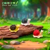 Decoração de musgo suculento para paisagem em miniatura, artesanato em resina de caracol pequeno de 3 cores, acessórios decorativos DIY, pequenos enfeites