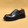 Zapatos de Cuero Business Casual para Hombre, Zapatos Oxford Pulidos Retro de Piel Genuina, Punta Redonda Talla Grande Zapatos para Hombre, Zapatos de Hombre para Otoño e Invierno