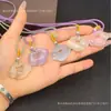 Colgante Ruyi Lock con Patrón de Nube de Piedra Ojo de Gato Colgante de Collar de Ojo de Gato Rosa Modelo Nuevo 2026 Promoción de Transmisión en Vivo Venta al Por Mayor de Fábrica