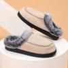 Cross-border Novos Atacado Masculinos Desbotados Pele Boca Marca Sapatos Casa Quente Exterior Wear Forrado de lã Antiderrapante Algodão Grosso Chinelos