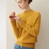 Suéter cálido de punto trenzado retro de moda para otoño e invierno, 100% cachemira, cuello alto medio, manga raglán para mujer