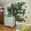 Ms15011 Estilo Realista Árbol Grande y Pájaro Pegatinas de Pared Creativas Decoración de Fondo para Dormitorio Sala de Estar Pegatinas Autoadhesivas Removibles