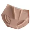 Roupa íntima feminina de seda gelada para o verão, cor contrastante, respirável, entrepernas estendido, confortável, leve, calcinha sem costura para mulheres, secagem rápida