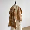 Xale de Inverno Espesso Elegante e Intelectual para Mulheres, Cachecol Quente Multifuncional Versátil com Estampa de Leopardo para Passeios de Outono e Inverno