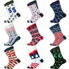 Calcetines de Jacquard de Media Pantorrilla con Tema de Bandera Americana Transfronterizos, Calcetines Personalizados de Moda para el Día de la Independencia, Calcetines de Algodón Jacquard Unisex de Alta Venta