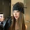 Gorro de Invierno de Punto con Lentejuelas Y2k para Mujer 2024 Nuevo para Principios de Otoño Estilo Chanel Pequeño Gorro Baotou Muestra la Cara Gorro de Pila Pequeño