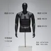 Soporte de Exhibición para Modelo Masculino Muñeco de Cuerpo Humano Falso de Medio Cuerpo Maniquí Negro y Blanco Accesorios para Escaparate de Tienda de Ropa para Hombres Modelo de Cuerpo Completo