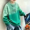 Moletom com forro de fleece para meninos, coleção primavera e outono 2026, novo design degradê, roupas infantis, blusa estilosa e moderna para crianças mais velhas