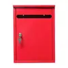 Buzón de correo rojo para puerta montado en la pared, chapa metálica engrosada, sin taladro, caja exterior para buzón, caja de quejas, caja de sugerencias con cerradura, envío gratis