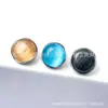 Pendientes de Aleación de Titanio Astmf-136 con Borde Ondulado Piedra Ojo de Gato G23 Titanio Nuevo Multicolor Circonita Grande Joyería para Perforación Cabeza