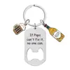 Llavero Nuevo Transfronterizo de Acero Inoxidable Puede Ser Colgante Grabado DIY para Regalar a Novio Día del Padre Abridor de Botellas de Cerveza