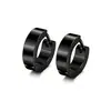 Pendientes redondos populares transfronterizos, ear cuffs de barra, tachuelas cuadradas, ear cuffs de acero inoxidable para hombre, pendientes de piercing negros