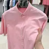 Camisa de Manga Corta de Algodón 100% Gama Alta para Hombre Color Sólido Verano Casual de Negocios Camisa de Hilo Oxford Ropa Profesional para Hombre