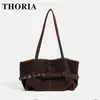 Bolso de hombro casual estilo coreano con estampado de leopardo, otoño/invierno 2026, bolso tote de gran capacidad para mujer para el trabajo y los desplazamientos, diseño versátil