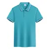 Camisa Polo de Algodón con Iones de Hielo de Secado Rápido, Manga Corta, Cuello de Solapa, Camisa Cultural de Trabajo, Uniforme para Grupo, Camiseta Bordada con Logo Impreso