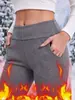 Explosivo Transfronteiriço em estoque tamanho grande forrado de fleece Calças Quentes Apertadas Outono e Inverno Veludo de Cordeiro Espessado Leggings Elásticas na Perna