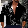 Estación Independiente Transfronteriza 2024 Primavera y Otoño Nuevo Digital Impresión 3D Casual Manga Larga Europeo y Americano Explosiones talla extra Camisa para Hombre
