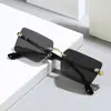 Gafas de Sol sin Marco para Protección Solar, Conducir y Viajar; Gafas de Sol Estilo de Gama Alta; Gafas de Sol Cuadradas de Moda Populares con Protección UV