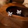 Pendientes de Plata de Ley S999 con Diseño de Mariposa y Circonita Lujo de Nicho Más Vendidos Nuevo Modelo 2026 Pendientes Exquisitos Elegantes de Gama Alta