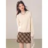 Cárdigan de Punto con Capucha y Botones Estilo Coreano Manga Larga Otoño/Invierno Nuevo Diseño Suave y Esponjoso Holgado Versátil