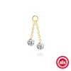 Accesorios para Pendientes de Plata de Ley S925 de Doble Capa con Cadena, Borla y Tachuelas de Diamante, Pendientes de Cadena, Cadena para Cartílago, Pendientes Perforados