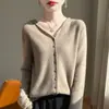 Nuevo Sudadera con Capucha de Punto para Mujer Otoño 2026 Top de Cuello en V Abrigo Cardigan con Capucha de Alta Gama Listo para Usar