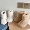 Botas Cortas Peludas de Estilo Coreano para Niñas, Cálidas, de Suela Suave, sin Cordones, Novedad Otoño/Invierno 2026, con Terciopelo Extra, Cómodas, Esponjosas, Botas de Nieve
