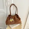 Bolsa Tote Fosca Moda Retrô Feminina Verão Versátil Cor Refeição Grande Capacidade Trabalho Deslocamento Ombro Único Bolsa de Axila