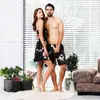 Ropa de Casa Caliente Transfronteriza Verano Pijama de Pareja Pijama de Seda Pijama de Verano para Mujer Manga Corta Shorts Bata de Baño para Hombre