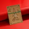 Aleación de Navidad Alce Papá Noel Árbol de Navidad Copo de Nieve Caramelo Guantes Colgante Pulsera de Tarjeta Trenzada