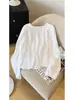 Camisa blanca ligera, elegante y de alta gama para mujer, nuevo top de verano 2026, estilo francés, corte holgado, moderno, de manga larga