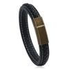 Pulseira masculina de couro multicamadas tecida à mão, pulseira étnica criativa simples, pulseira de joalheria vintage de PU
