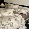 Lujo Francés Accesible Algodón Puro Cepillado Juego de Cuatro Piezas 2024 Nuevo Otoño e Invierno Ropa de Cama de Algodón Funda Nórdica Juego de Tres Piezas para Cama de Estudiante
