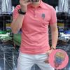 Polo de manga corta transpirable Lel para hombre, nuevo estilo de verano 2025, con logotipo distintivo, de alta gama, ligero, de lujo, de calidad sólida, tendencia
