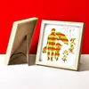 Día de la Madre DIY Tejido de Bambú Hecho a Mano Kit de Materiales para Pintar Tendencia Nacional Marco de Fotos Exhibición Regalo de Calentamiento para Equipo de Padres e Hijos